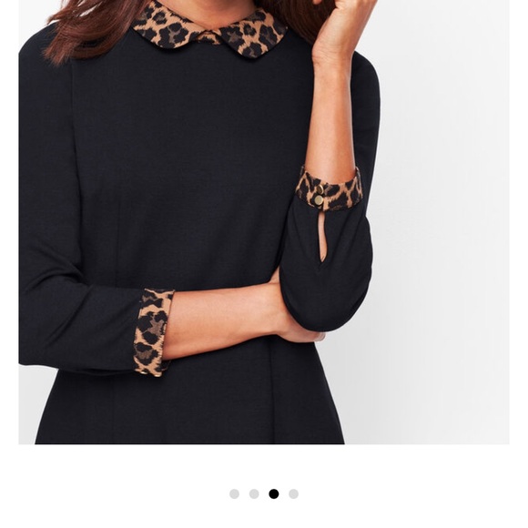 Talbots size 20 black dress with animal print trim - Picture 15 of 15